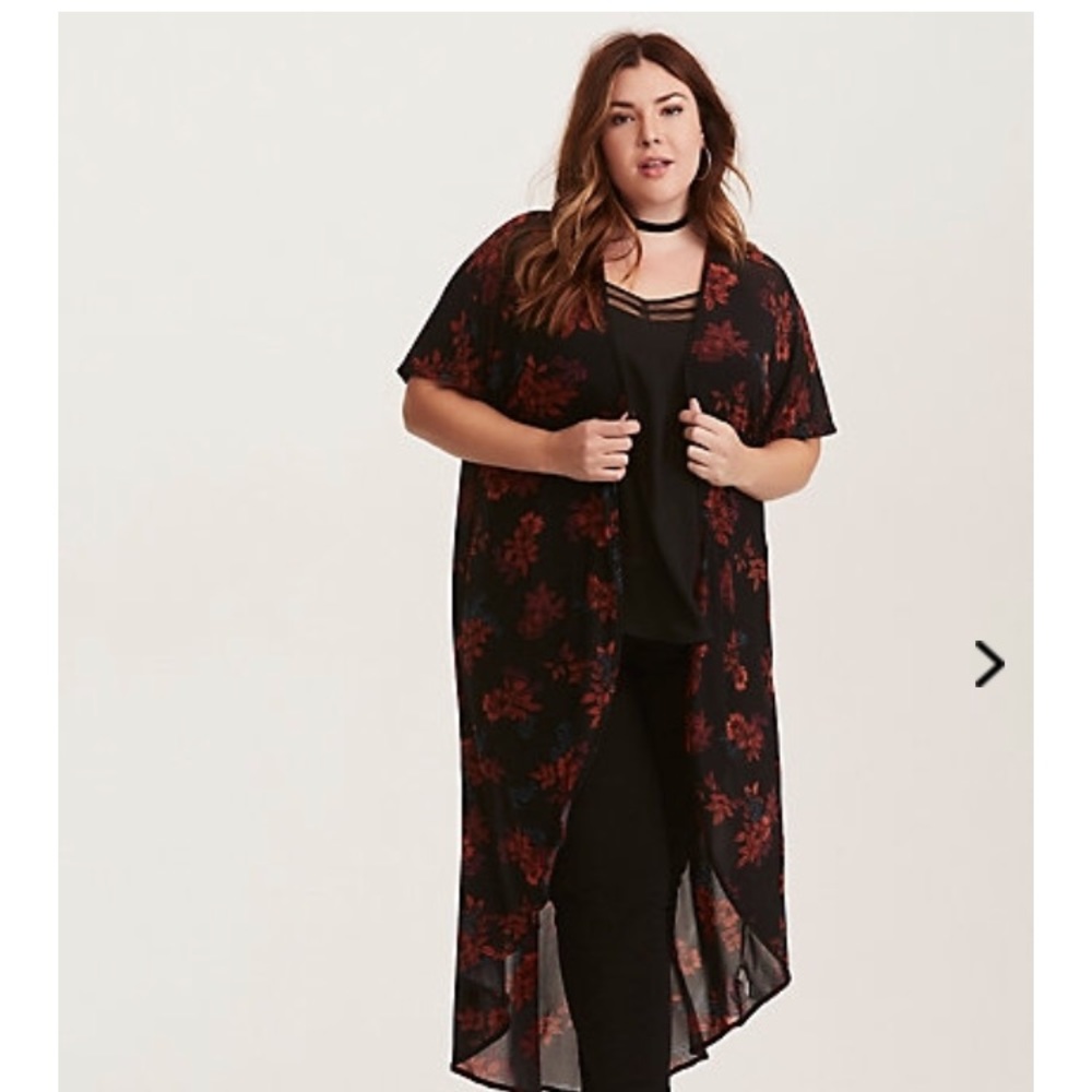 Torrid floral maxi kimono NWT size 1/2